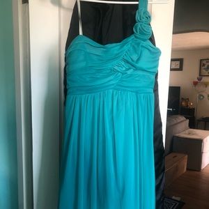 Short one strap teal/turquoise dress